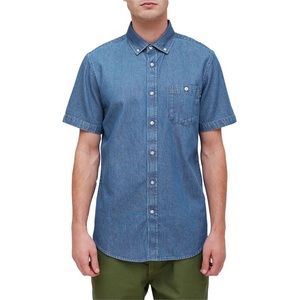 Obey Clothing Keble Denim Woven Short Sleeve Button-Down Shirt